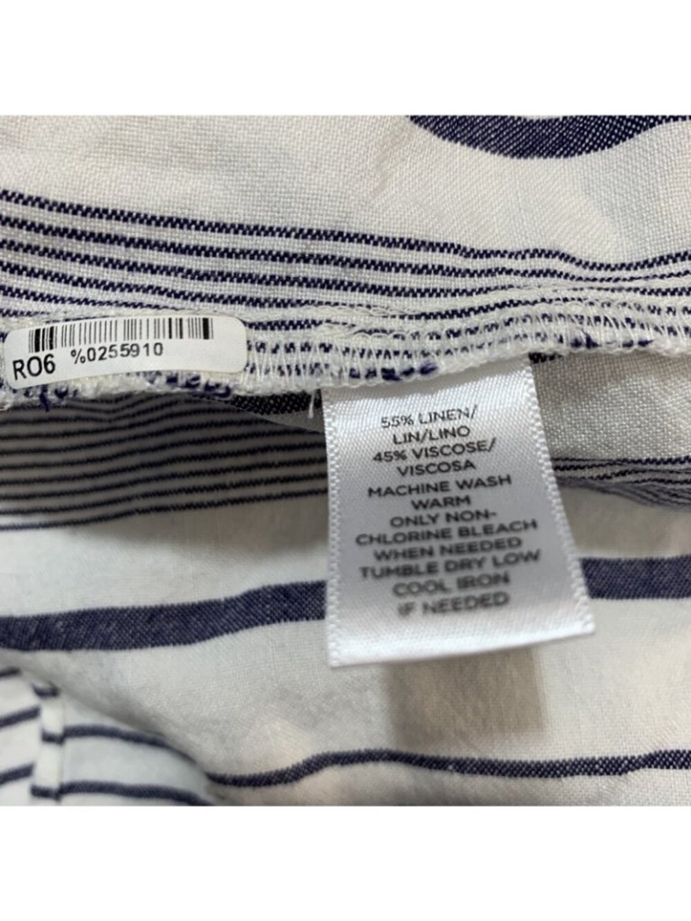 Loft Lightweight Linen Blend Blue And White Stripes Boho Vacation Beach Dress XS - Picture 10 of 11
